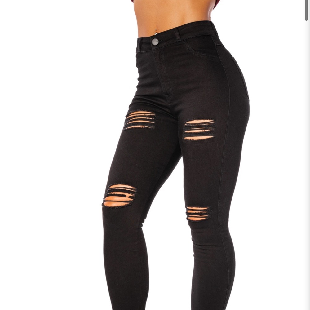 Fitjeans high waisted regular 4 hole ripped jeans
